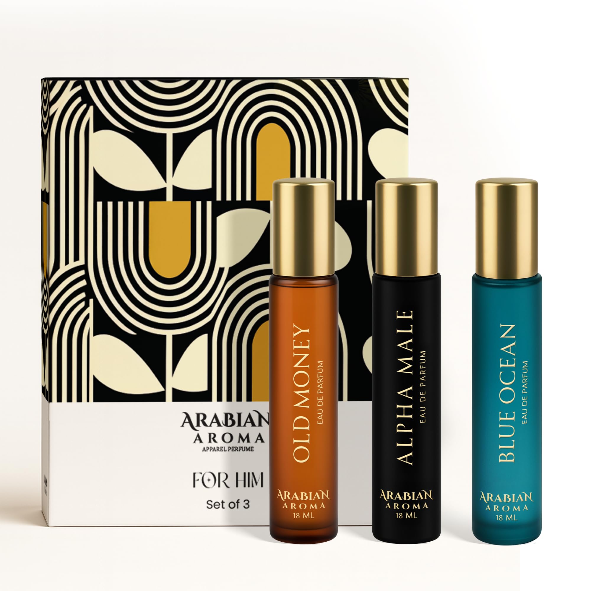 Arabian Aroma Perfume Gift Set for Him – Old Money, Alpha Male & Blue Ocean – Eau De Parfum 18ml Each | Long Lasting | Premium Apparel Fragrance Gift Set – Pack of 3-image-23