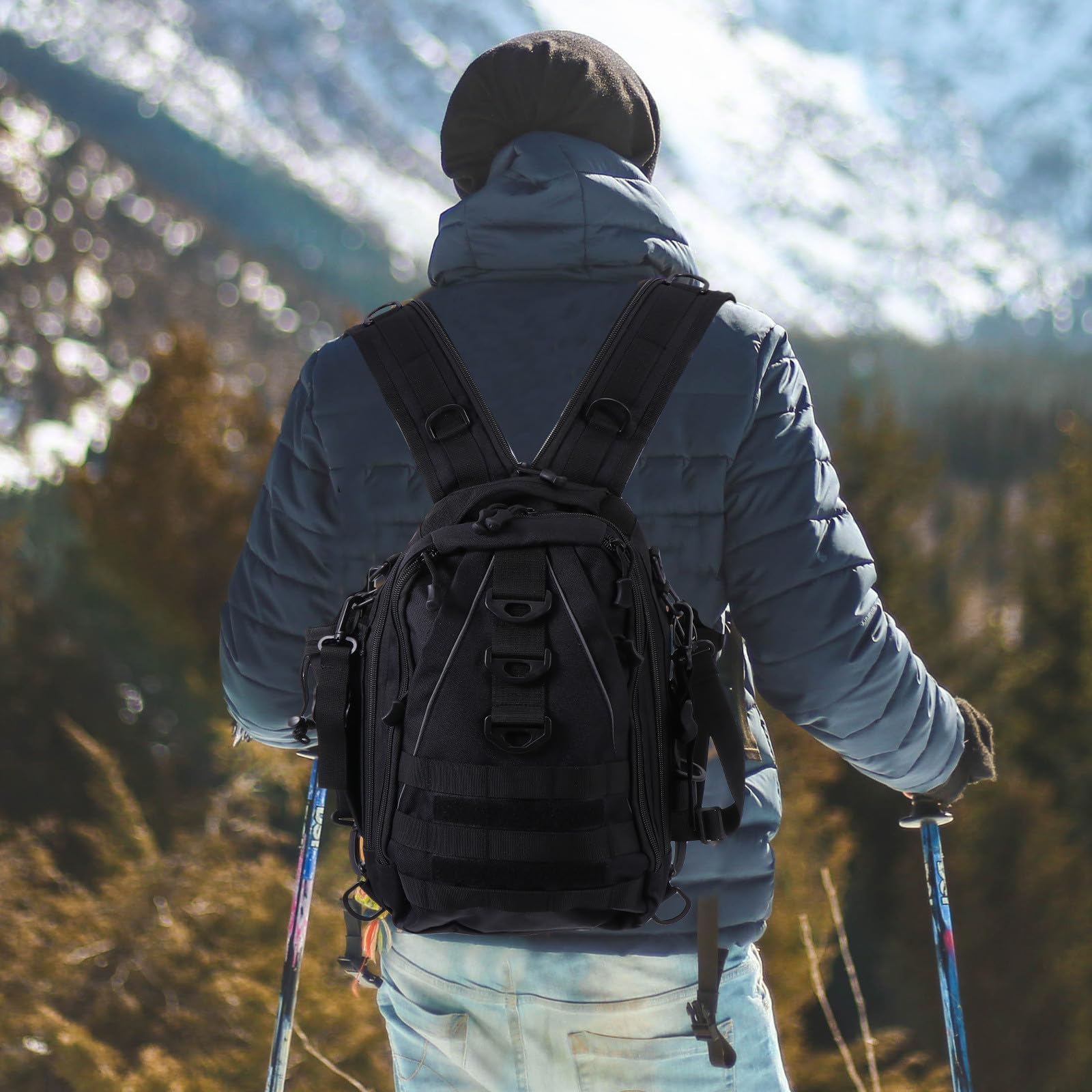 Zaino da Esterno Multifunzione 30L Borsa Robusta di Grande capacità Borsa a Tracolla da Trekking per Escursionismo e attività Outdoor
