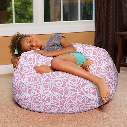 Miniatura 320 de Posh Creations - Sillón puff para niños, adolescentes y adultos, incluye funda extraíble y lavable a máquina, grande de 38 pulgadas, piel de conejo