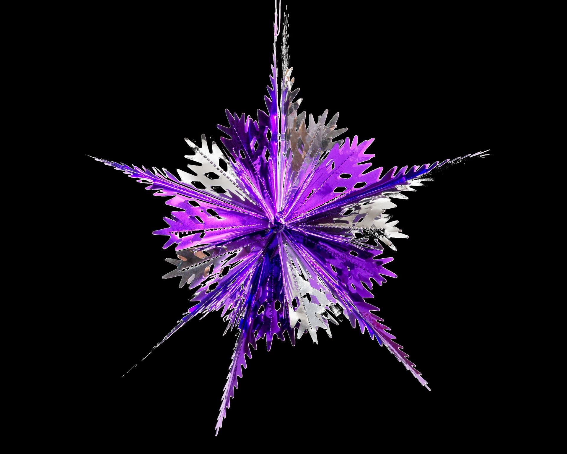 Simply Products Set of 4 40cm Christmas Foil Ceiling Garland Hanging Xmas Decoration, Long Star, Snowflake - Image 2