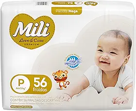 Mili Fralda Love&Care Mega P - 56 Unidades