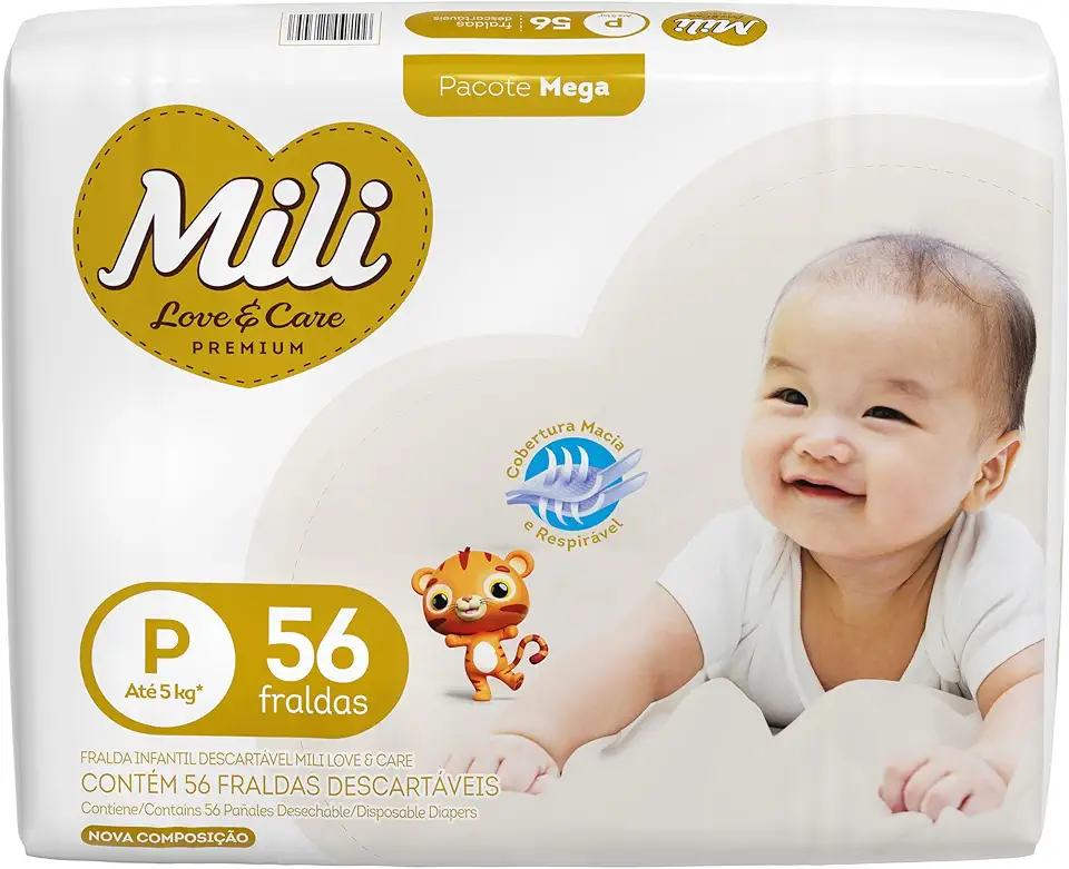 Mili Fralda Love&Care Mega P - 56 Unidades