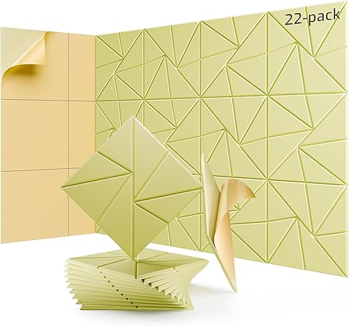 Miniatura 24 de Paquete de 12 paneles acústicos, paneles de espuma a prueba de sonido para paredes, paneles de pared autoadhesivos de alta densidad a prueba de