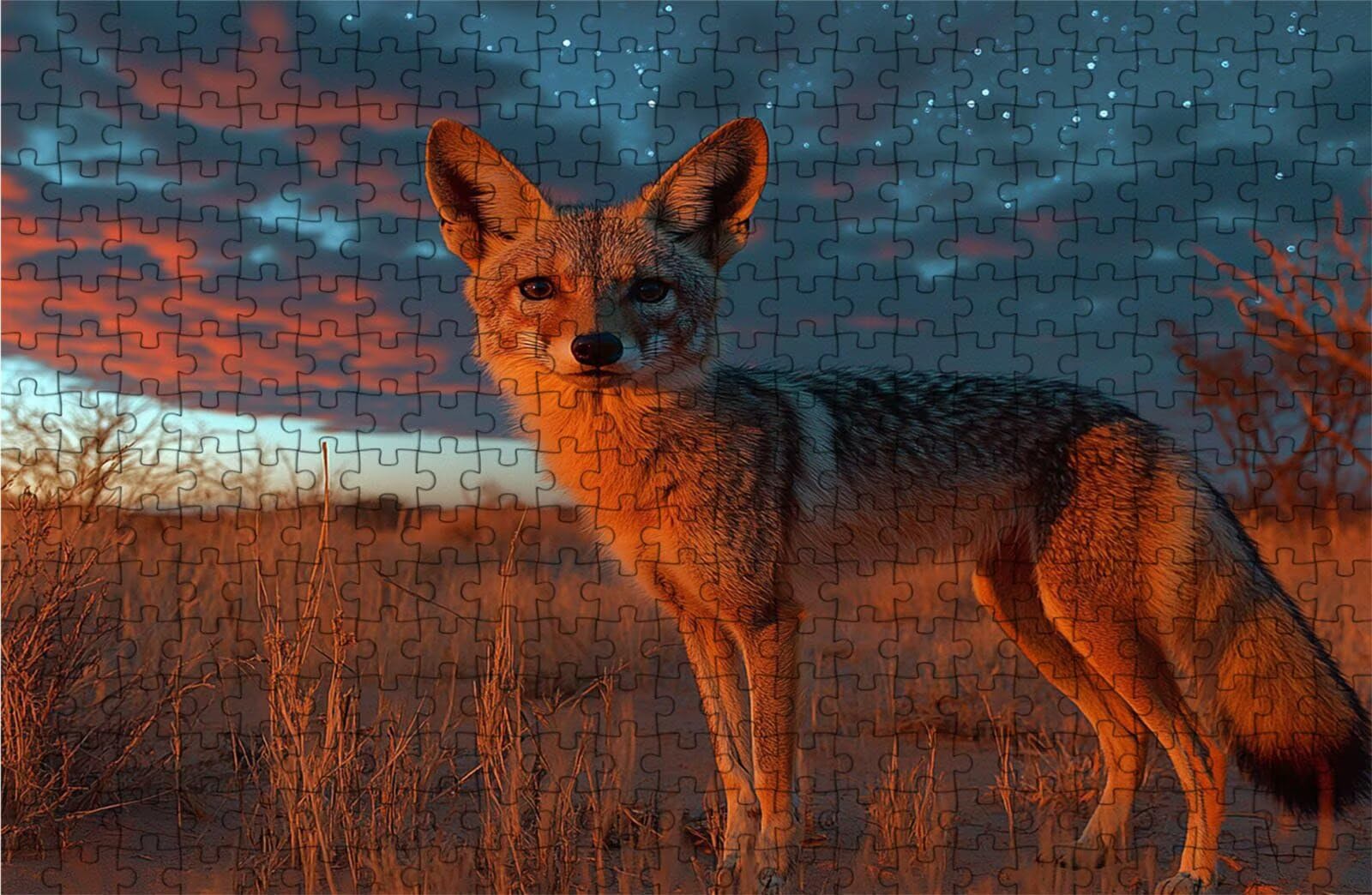 Puzzle 2000 elementów, 2000 elementów, dla dorosłych, lis, drewniane puzzle, gwiaździste niebo, klasyczne puzzle, gra zręcznościowa jako prezent dla kobiet, dekoracja salonu, 100 x 70 cm, RXPT-6331
