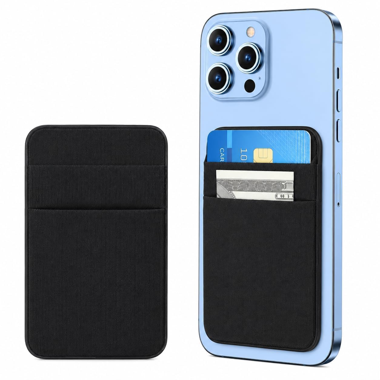 wallet for pixel 10 series, magnetic card holder with strong magnetic attachment, ultra-slim 4mm premium leather wallet, minimalist card case compatible with android magnetic cases