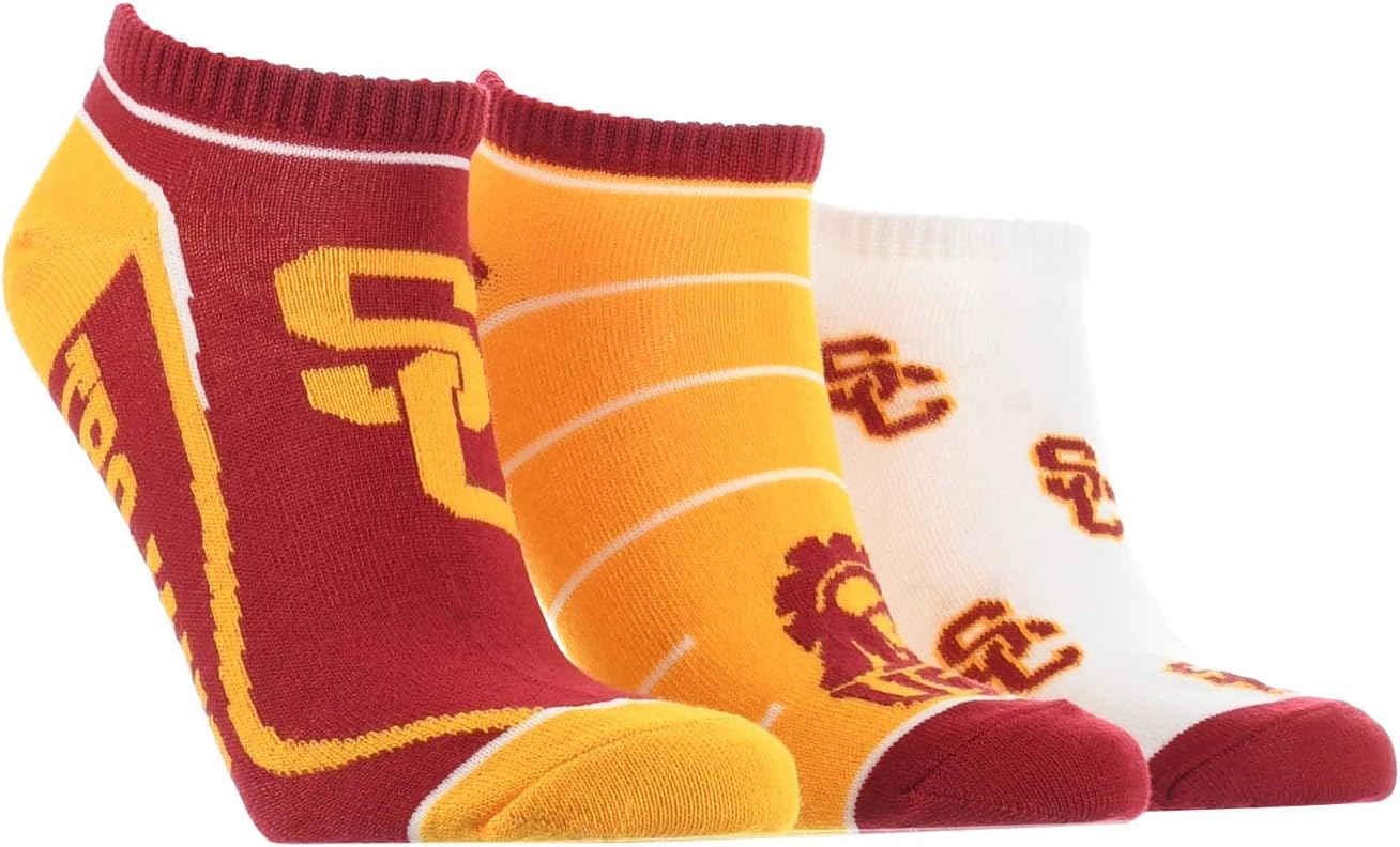 TCK NCAA No Show Socks for Men and Women, Full Field 3 Pack, Low Cut Ankle Socks College Graduation Gift