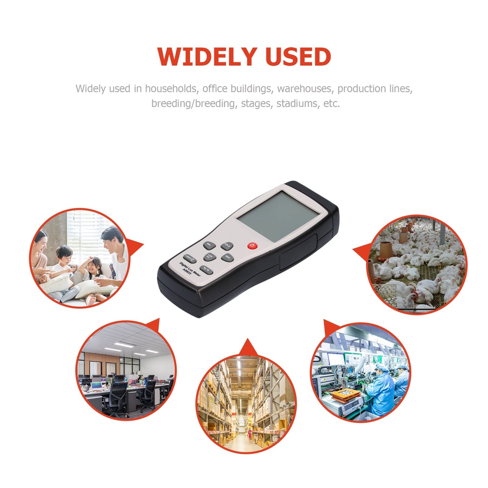 EDEDE Luxómetro Portátil, Spectrometer Handheld Digital Light Meter Detección de Amplia Rango Detección Medidor de luz de Alta precisión Medidor de luz Digital