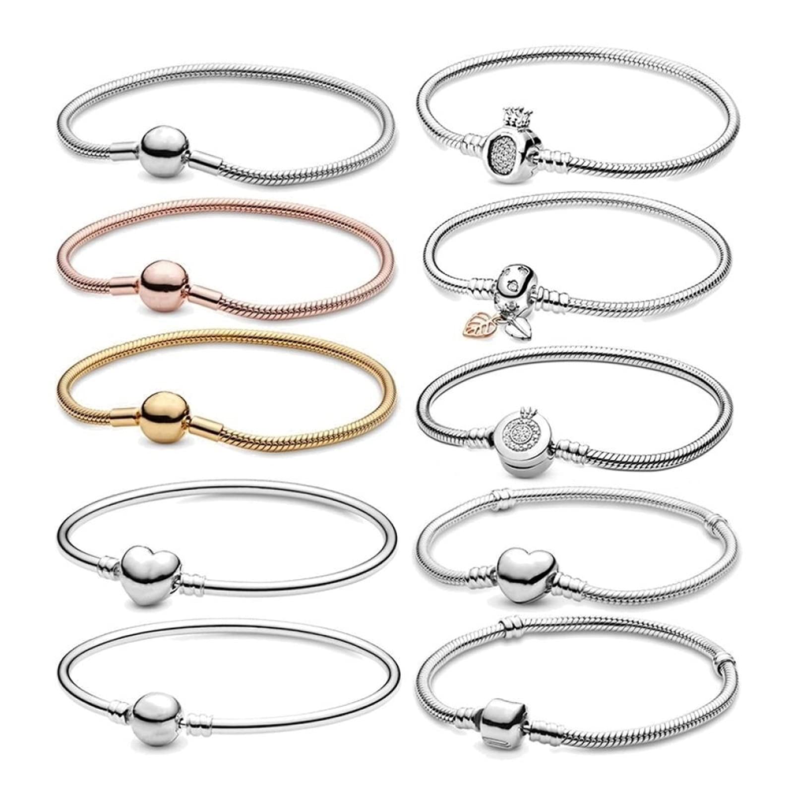 Armbänder für Damen 925 Pan mit Verschluss Damen Gravur Aufschrift 4 17cm