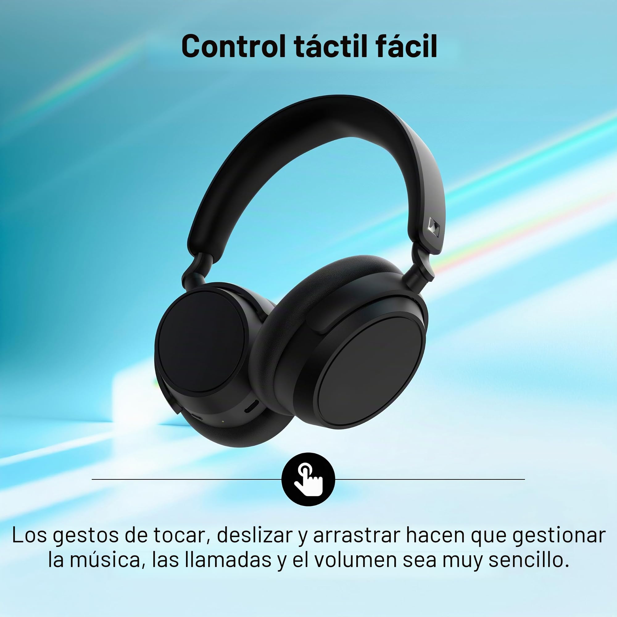 Sennheiser ACCENTUM Plus - Auriculares Bluetooth inalámbricos, función de Carga rápida, batería de 50 Horas de Tiempo de reproducción, ANC híbrido Adaptable, Color Blanco