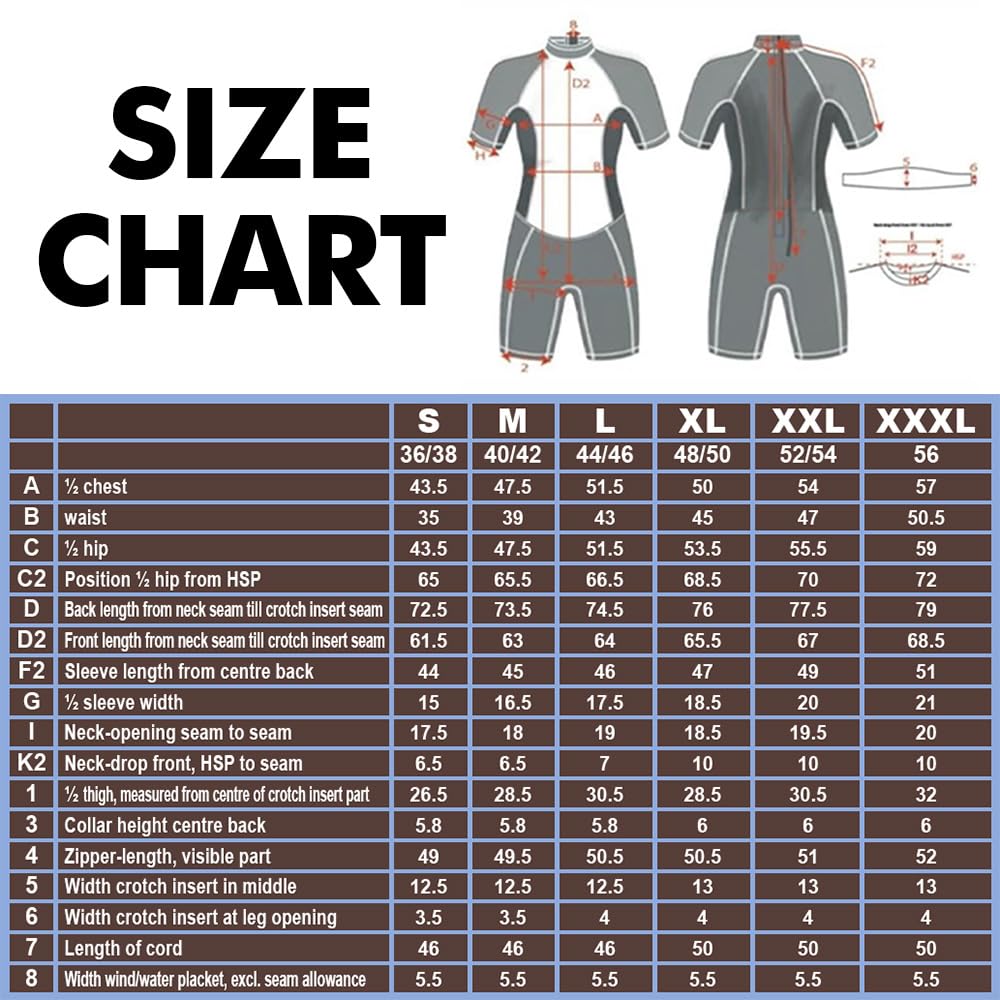 Sikma Muta da uomo in neoprene da 3 mm per surf, immersioni, a maniche corte, con cerniera posteriore, flessibile e confortevole, perfetta per nuoto, immersioni subacquee, snorkeling