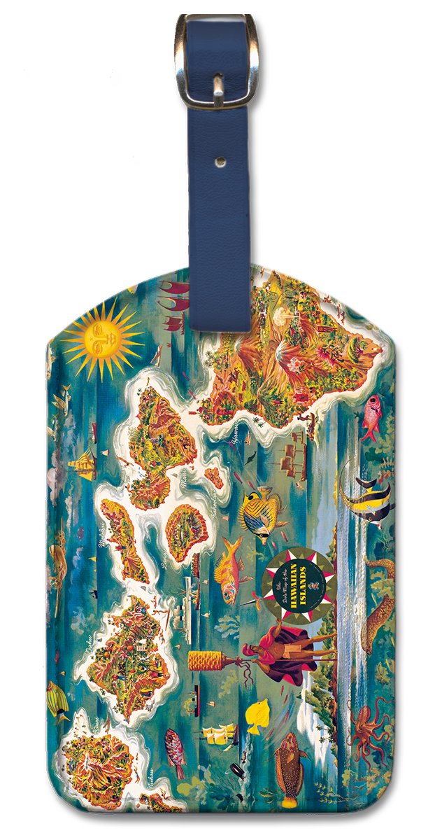 Pacifica Island Art Leatherette Luggage Baggage Tag - Hawaii by Fehér
