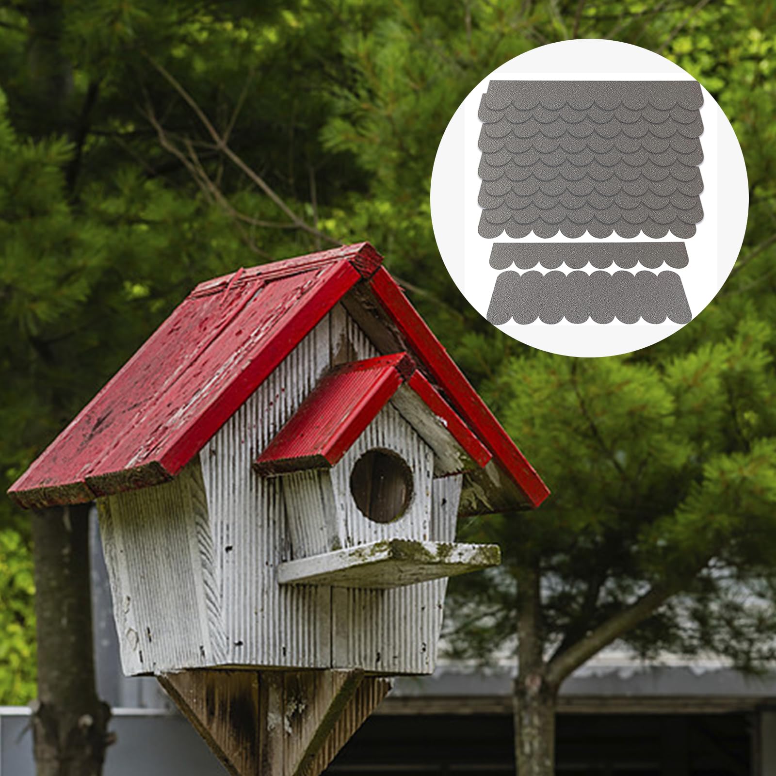 Kleine dakshingles voor vogelhuisje