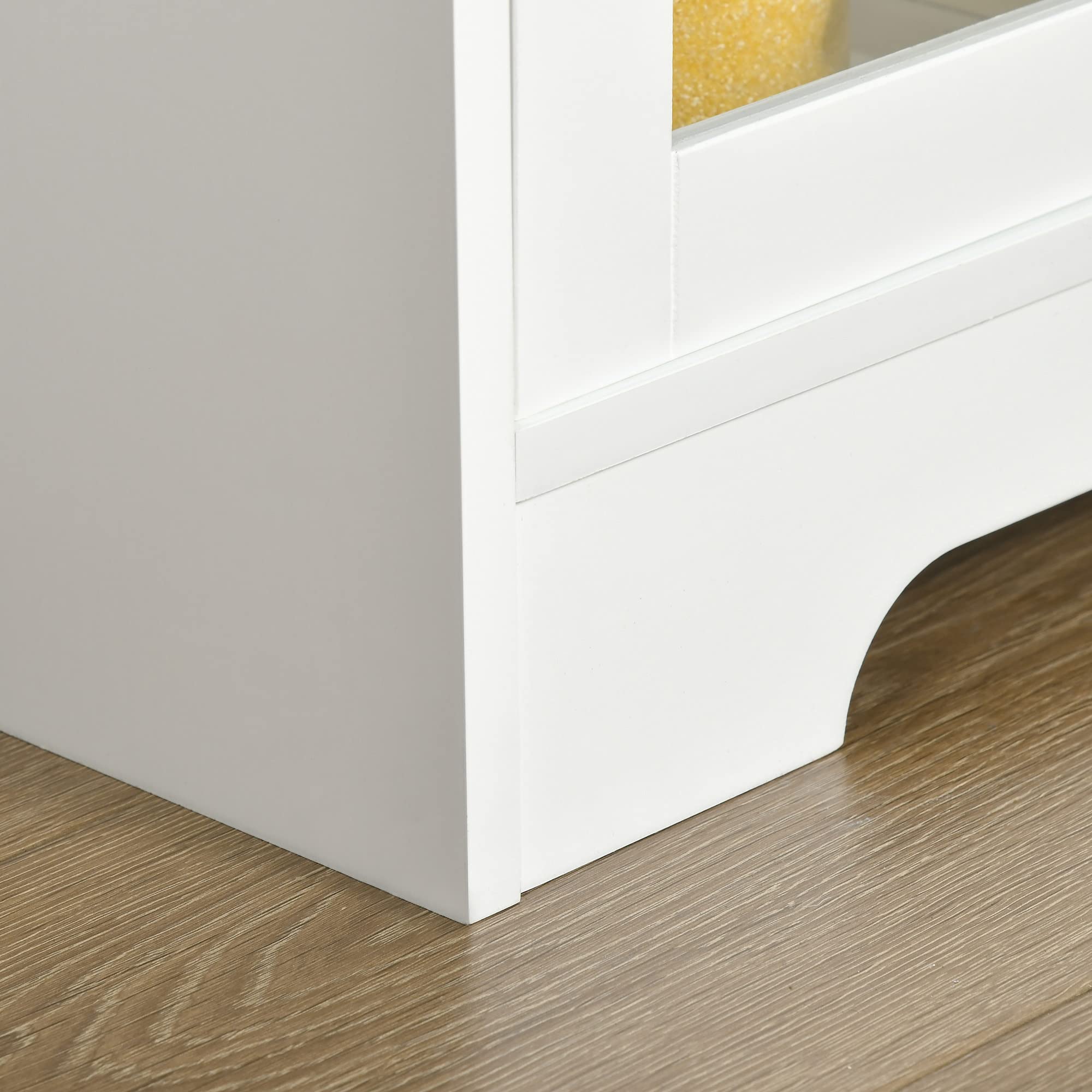 HOMCOM Aparador Armario para Microondas Vitrina 90x40x82cm Blanco Madera | Unidad de almacenamiento para cocina y comedor