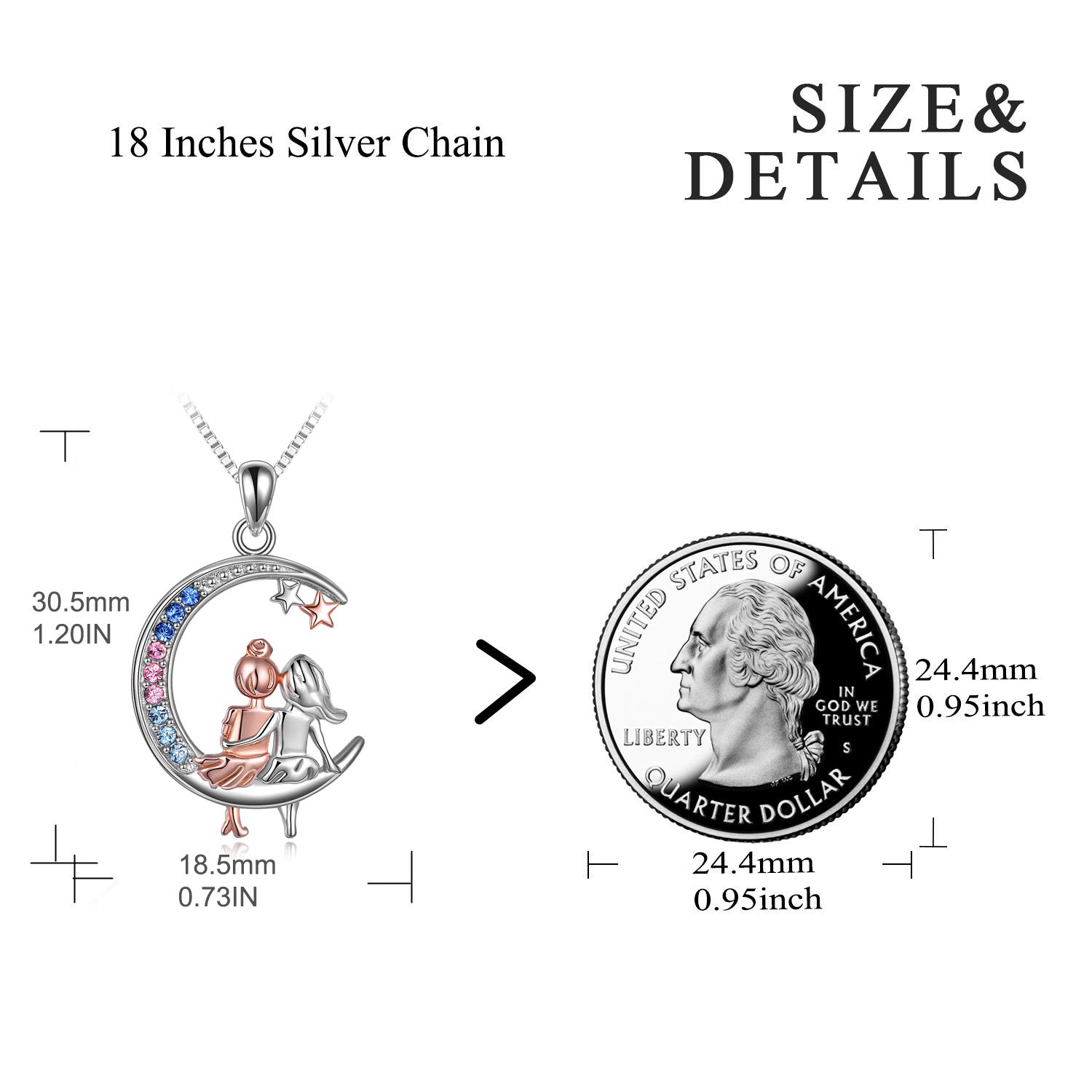 Infinity Love Collier avec pendentif en forme de cœur et inscriptions « Always My Sister » et « Forever My Friend », en argent sterling 925, pour sœurs
