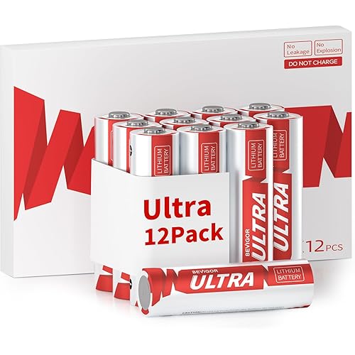 BEVIGOR AA Lithium Batteries 12Pack Ultra, 3500mAh 1.5V Double A Lithium Battery, Longer Lasting AA Batteries for Blink Smart Lock Deadbolt, Alarm System, High-Tech Devices,【Non-Rechargeable】