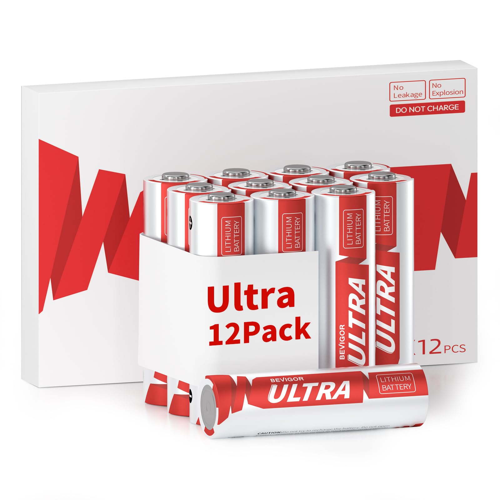 BEVIGOR AA Lithium Batterien, 1.5V 3500mAh High Capacity AA Batterien, Nicht Wiederaufladbare AA-Batterien, Geeignet Für eine Vielzahl von Haushaltsgeräten, Sicherheitsausrüstung