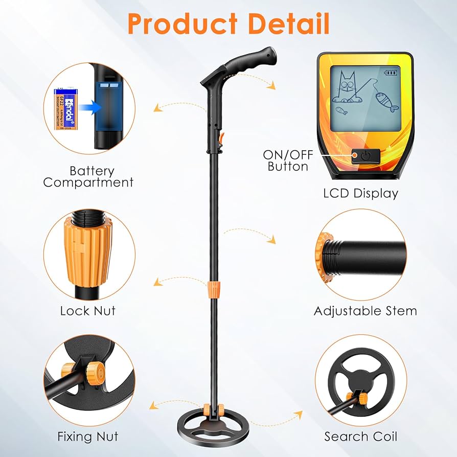 Kids Metal Detector, Potuem Lightweight Metal Detectors Kids With LCD Display 689998667251
