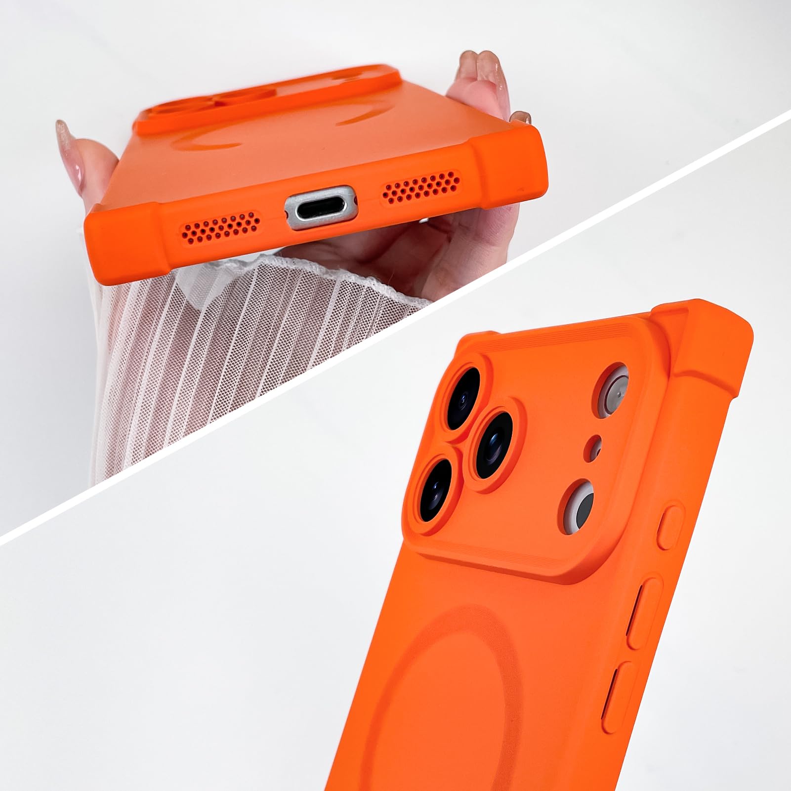 SAKUULO Funda magnética para iPhone 17 Pro, compatible con Magsafe, protección completa de la cámara, de silicona, a prueba de golpes, delgada, para mujeres y niñas, para iPhone 17 Pro de 6.3 pulgadas