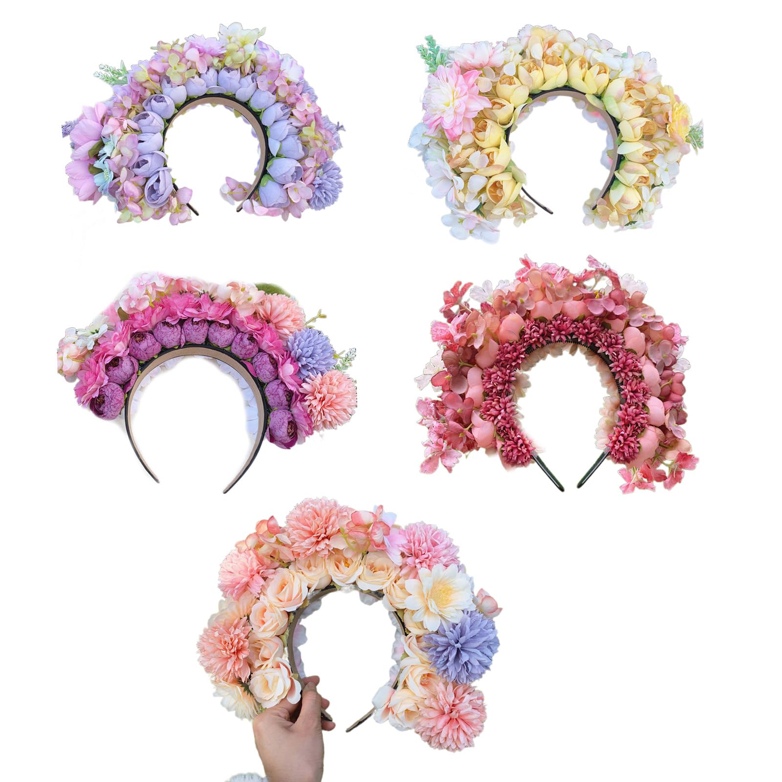Ethnisches Braut-Stirnband, Haarkranz, Blumenkrone, Hochzeit, Blume, Stirnband, Strandhaarband für Damen, Accessoire
