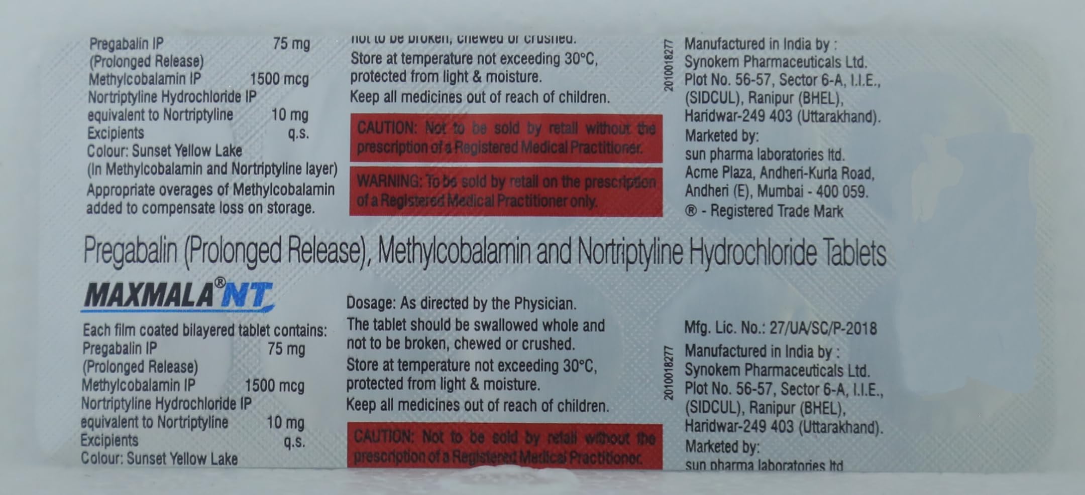 Maxmala Nt 75/1500/10 - Strip of 10 Tablets