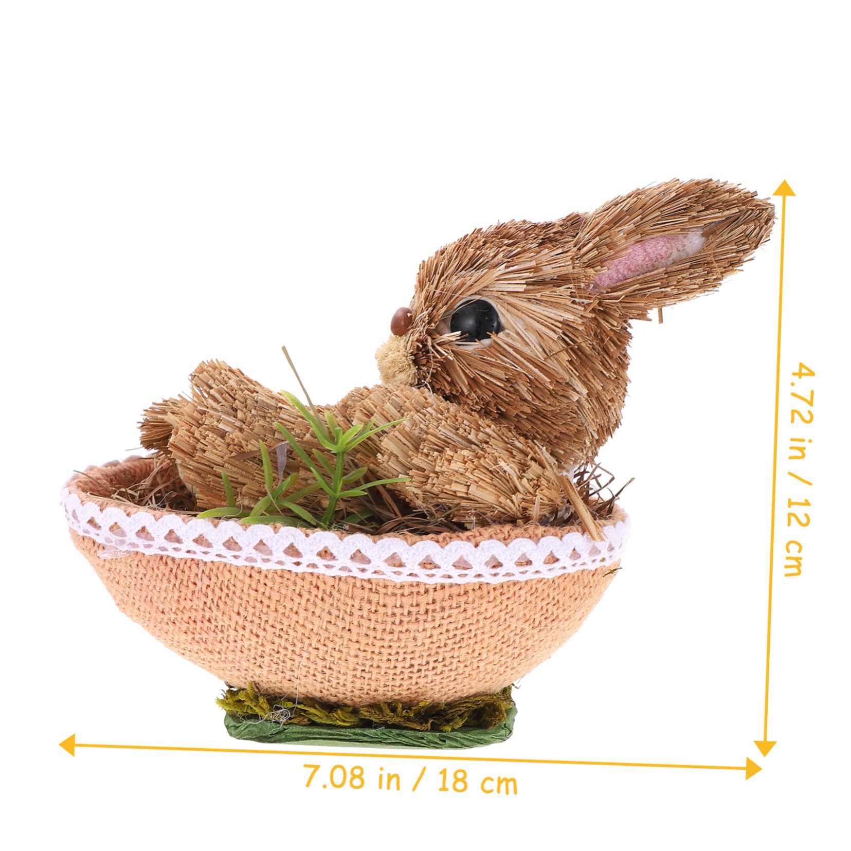 Alipis Woven Bunny Adornment Realistic Straw Decor for Easter Parties Garden Home Spring Ornament Photo Prop Unique Idea for Holidays Birthdays