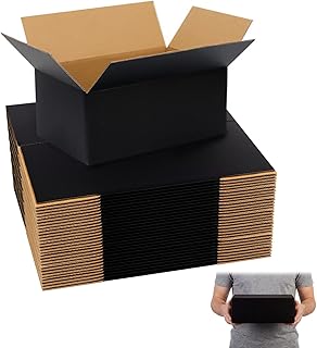 9x6x4 Black Shipping Boxes, 30 Pack Medium Mailer & Packaging Boxes for Small Business, Heavy Duty Corrugated Cardboard, Perfect for Mailing & Shipping