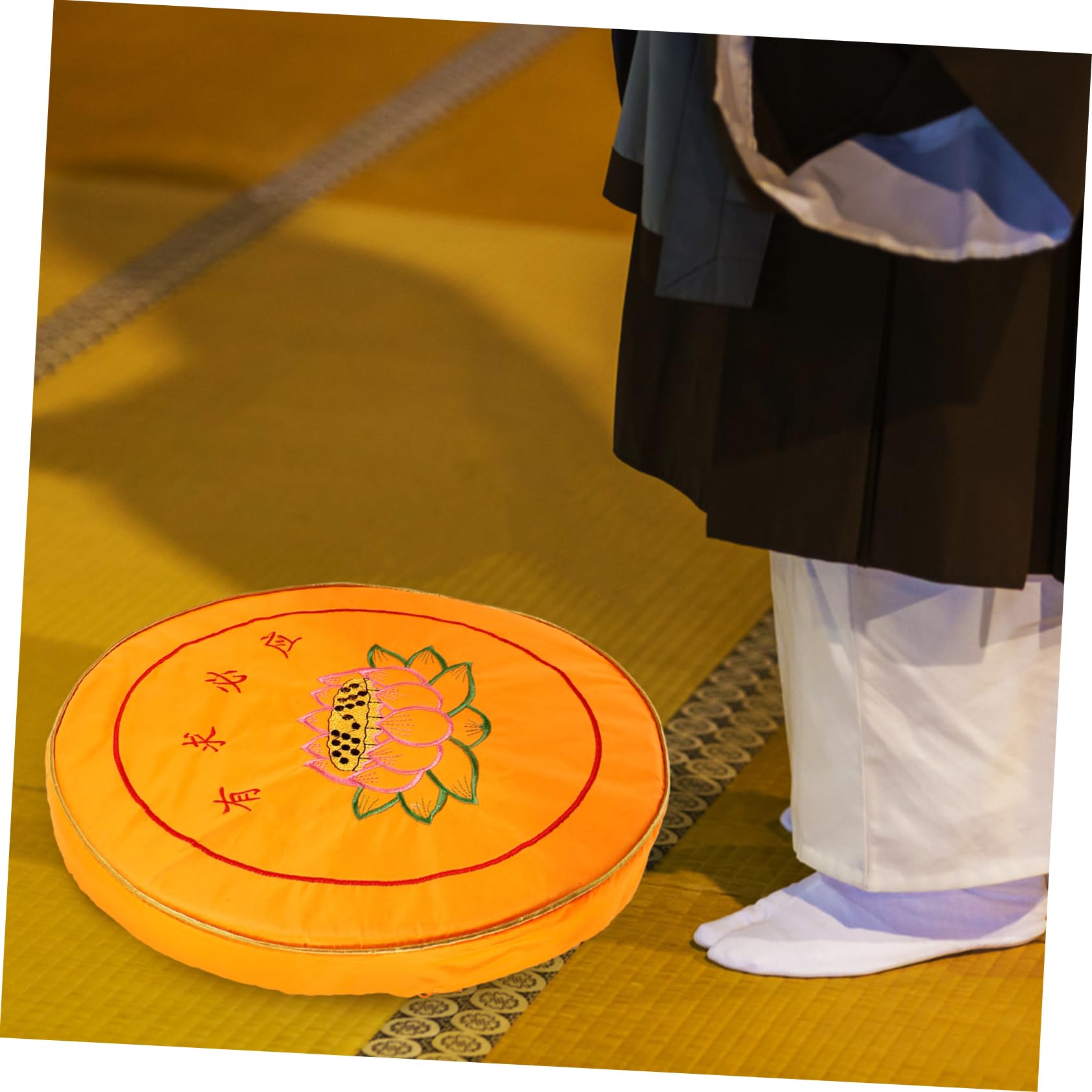 IWOWHERO Meditation Cushion for Floor Use Comfortable Buddha Worship Mat Design for Home Decor and Meditation Practices Material for Ancestral Hall