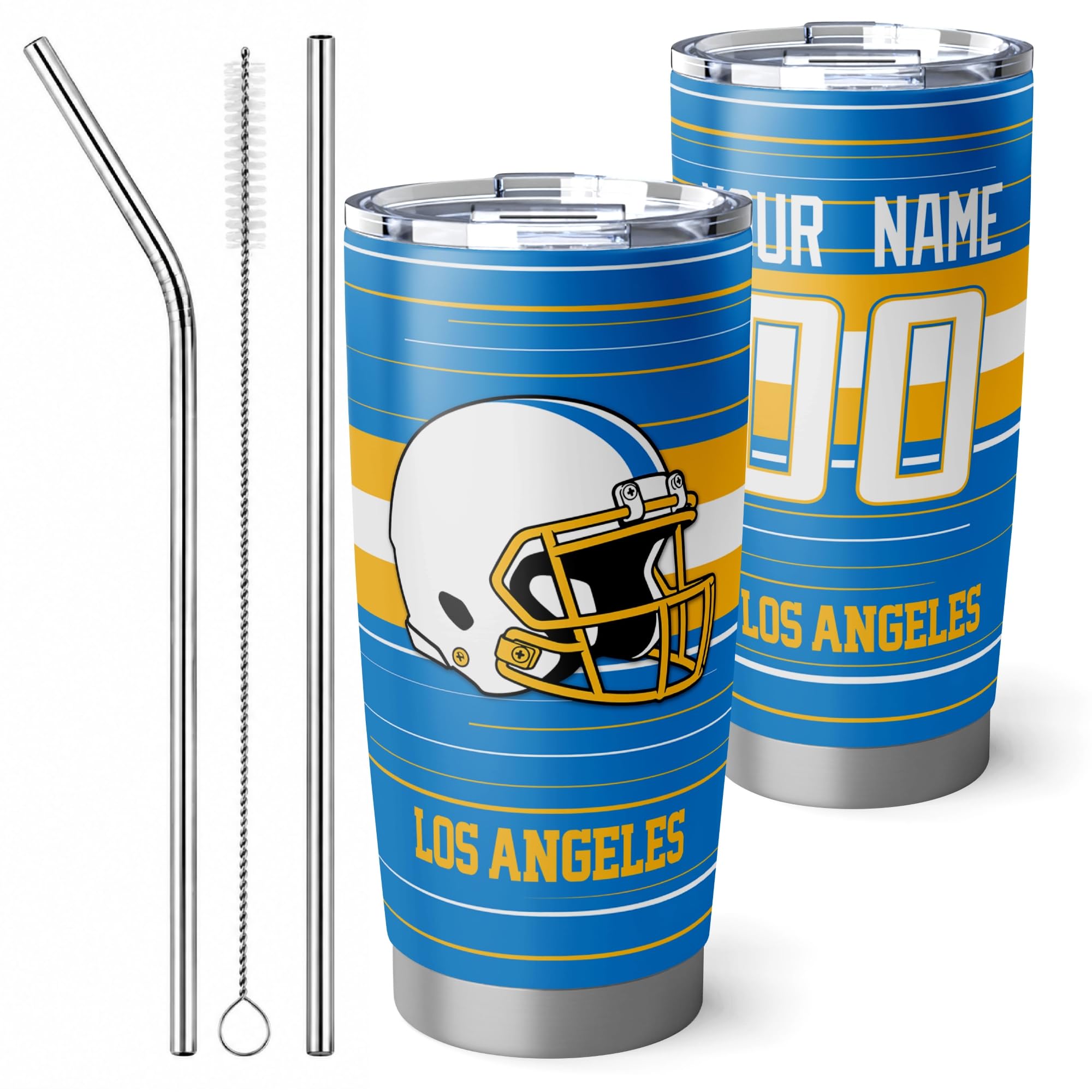 Los Angeles Tumbler 20oz Travel Mug Gifts Custom Name Number