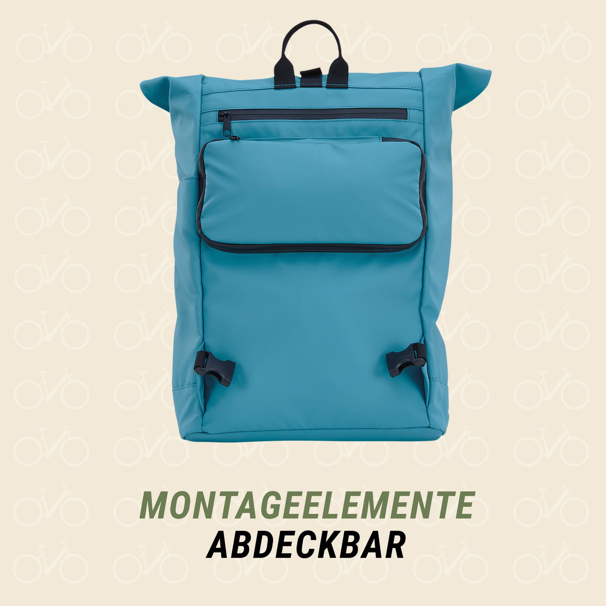 Prophete Seitenpacktasche/Rucksack 16L – wasserdichte Fahrradtasche mit Rucksackfunktion, 29 x 40 x 14 cm, vielseitige Gepäckträgertasche, Farbe: blau