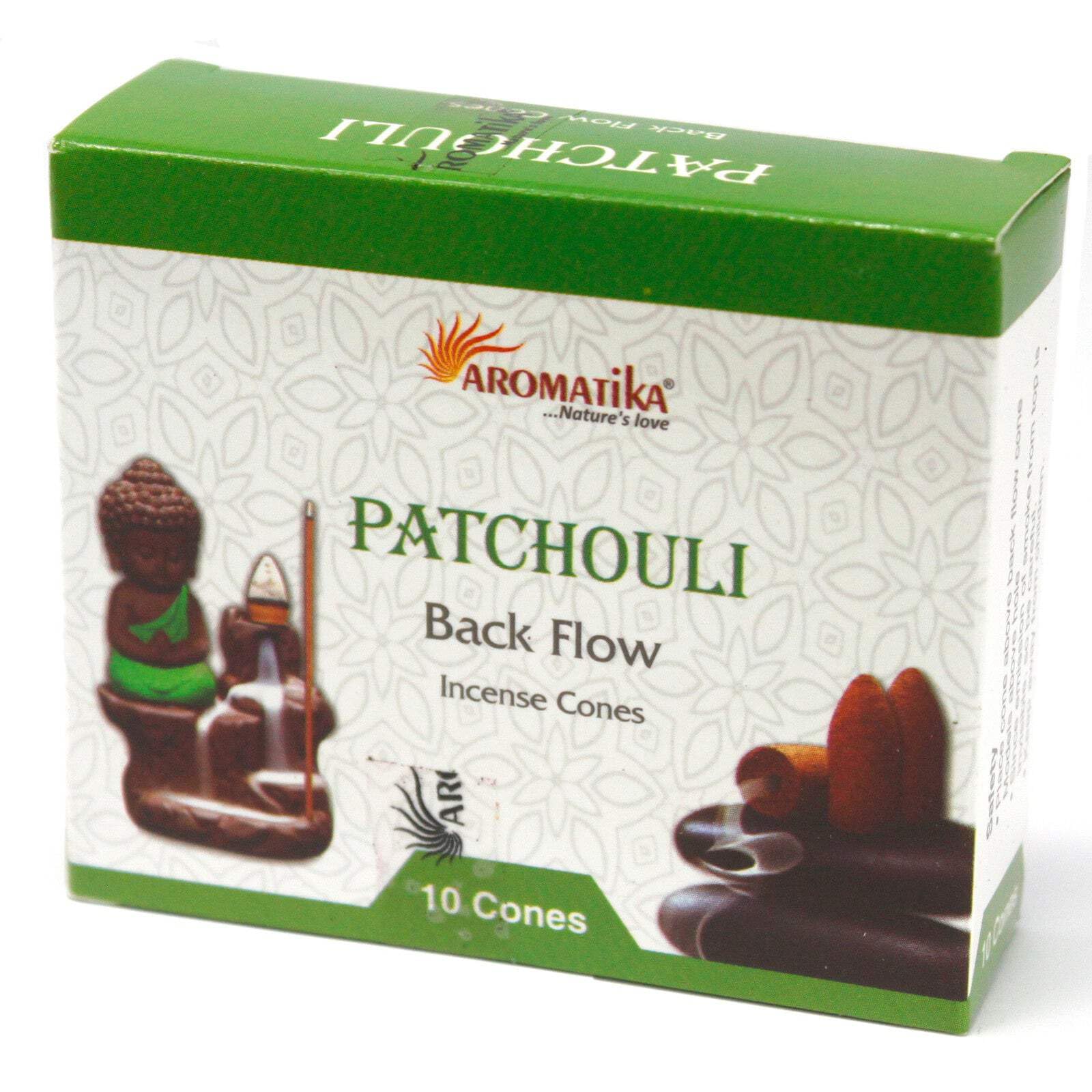 Ancient Wisdom Light Green - Patchouli Aromatica Backflow Incense Cones - Patchouli