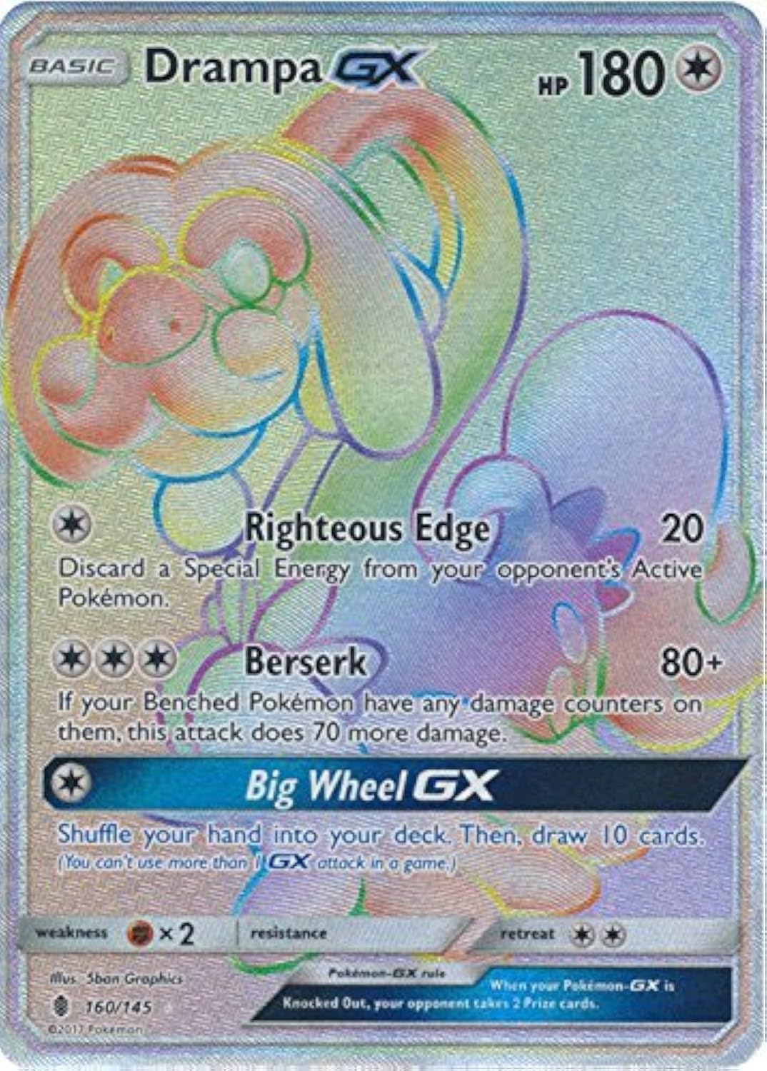 Amazon.com: Pokémon Drampa-GX - 160/145 - Secret Rare