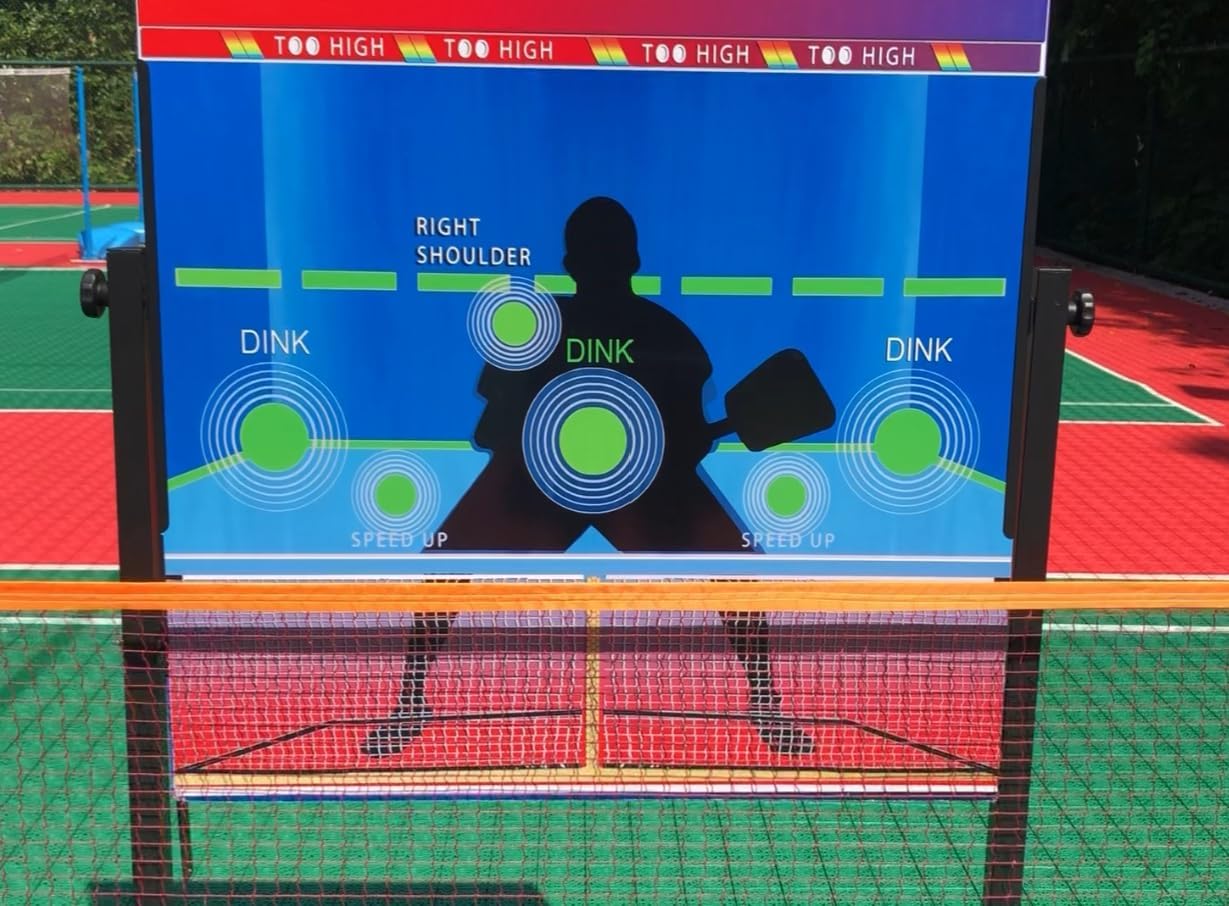 Pickleball Practice Rebounder Dink Board with Stand and Adjustable Angle for Solo Training,Pickleball Training Aids and Dink Master Wall Net