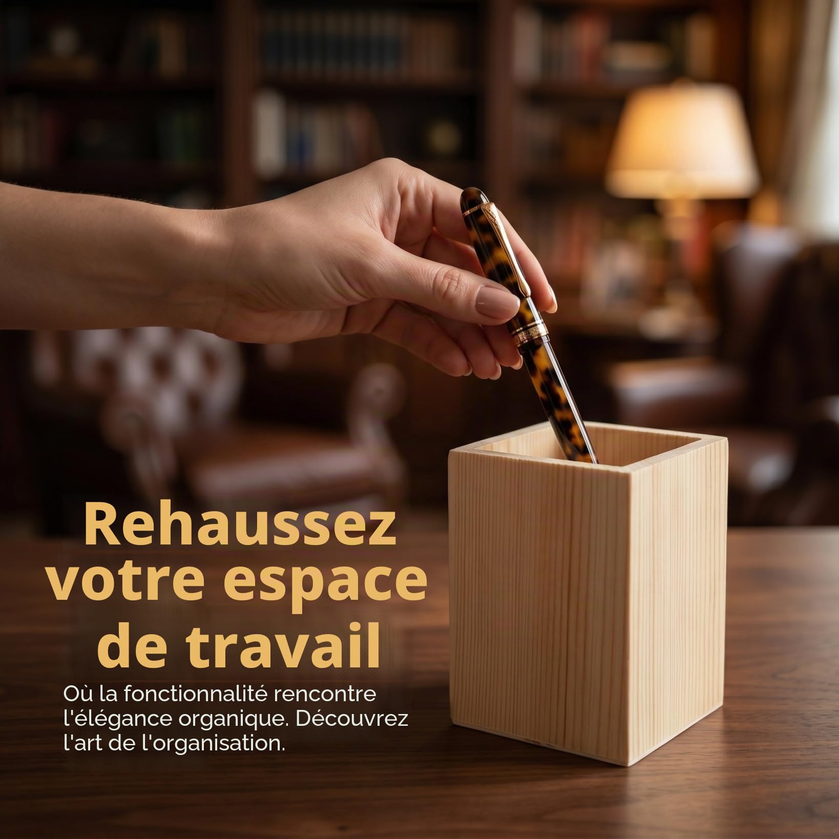 Amosfun Porte-Stylo En Bois Vierge Lot De 4 Pot À Stylo Bureau Inachevé À Peindre Organisateur De Bureau Polyvalent Pour Rangement Crayons Et Pinceaux 3.94 Pouces