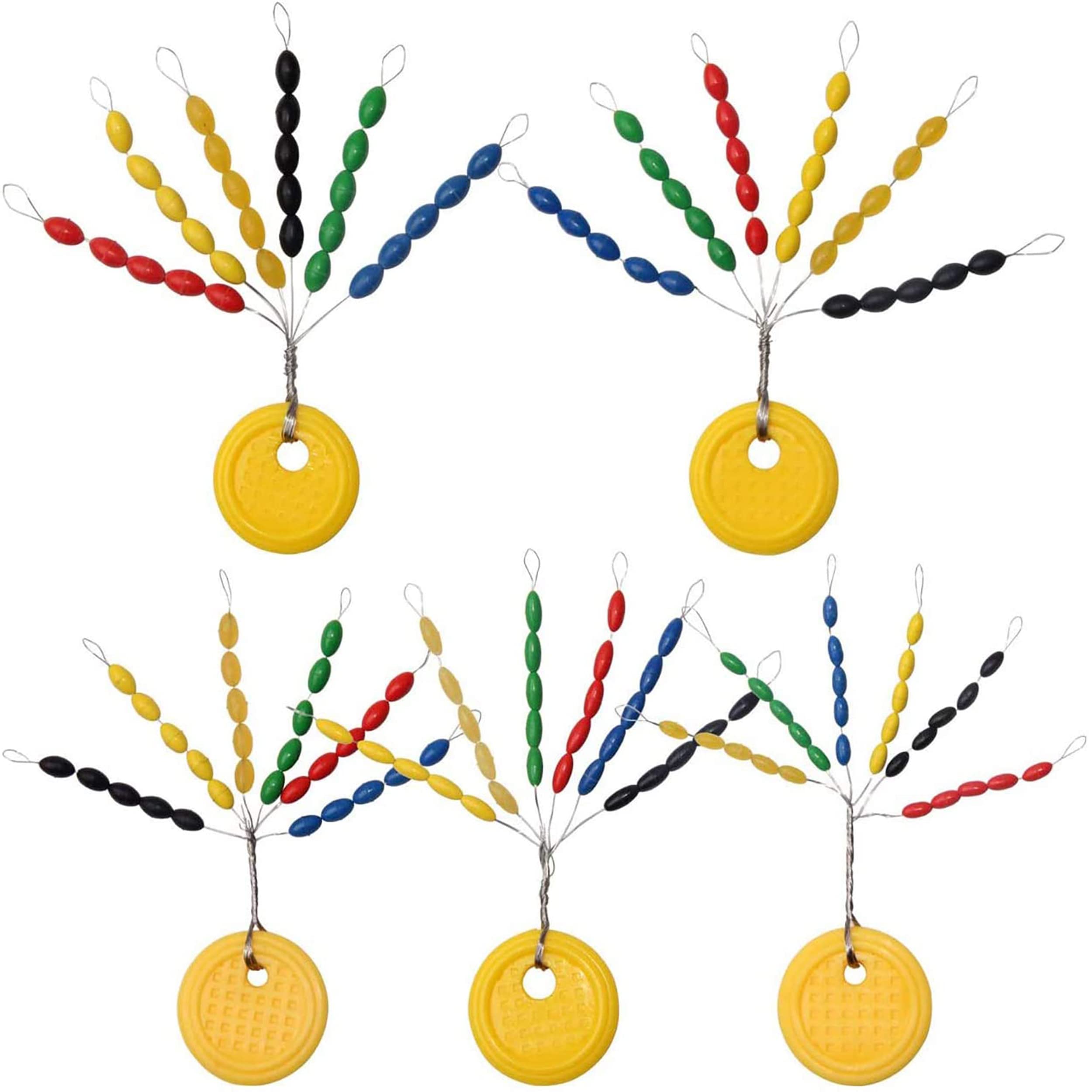 Jesiah 600Pcs Fishing Bobber Stopper, 6 In 1 Rubber Fishing Floats Stop