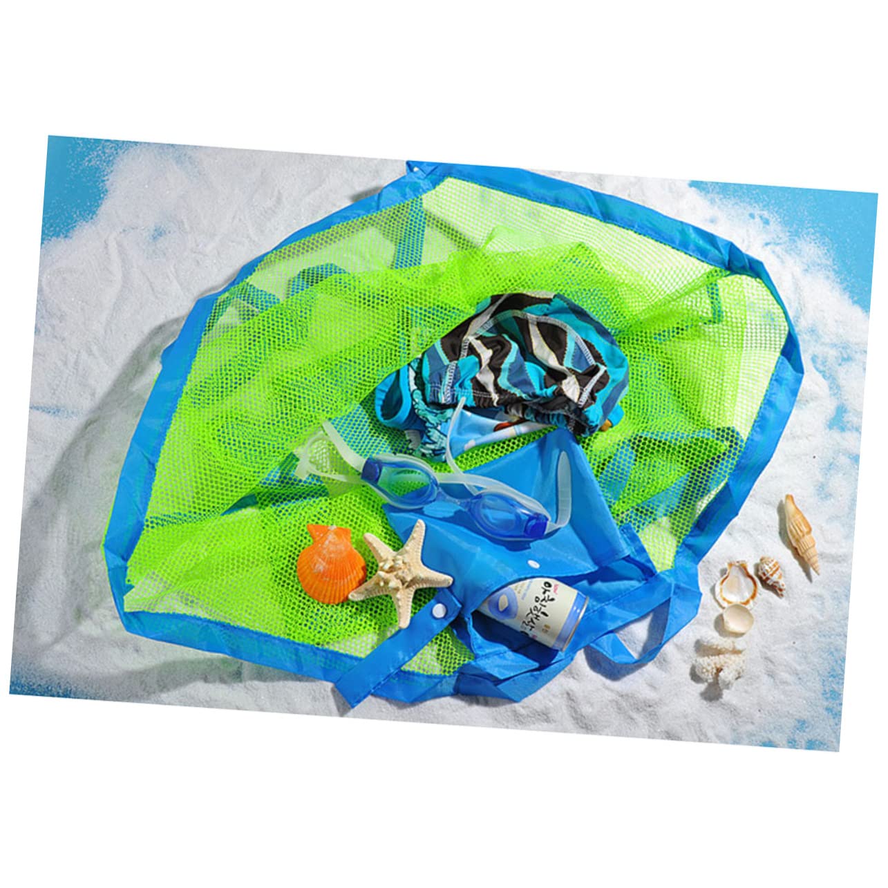 CORHAD Beach Mesh Tote and Girls Toys Organizer Handles Pool Beach Toys Storage Bag Large Size