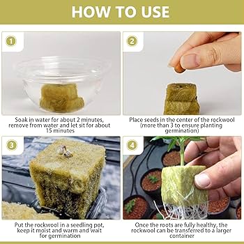 Micacorn Rock Wool Cubes, 28 Pcs Rockwool Starter Plugs, Hydroponic Growing Soilless Cultivation Compress Base Stonewool Grow Cubes Starter Sheets For Plants Starting Root Cuttings Plant Growth