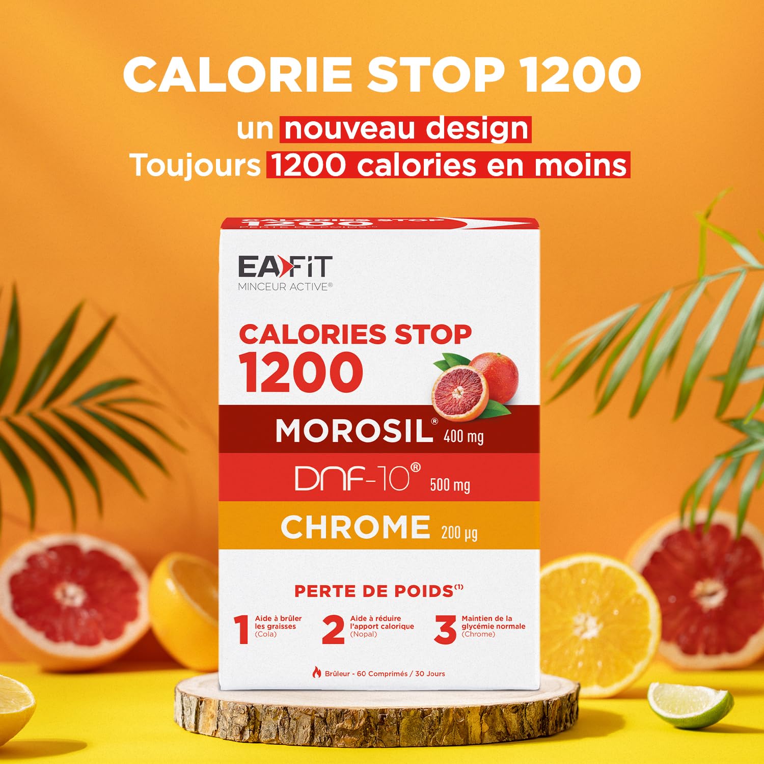 CALORIES STOP 1200 au MOROSIL - EAFIT - Minceur Morosil Perte de Poids - Bruleur de Graisse Puissant - Résultats Prouvés - FABRIQUÉ EN FRANCE - 60 comprimés