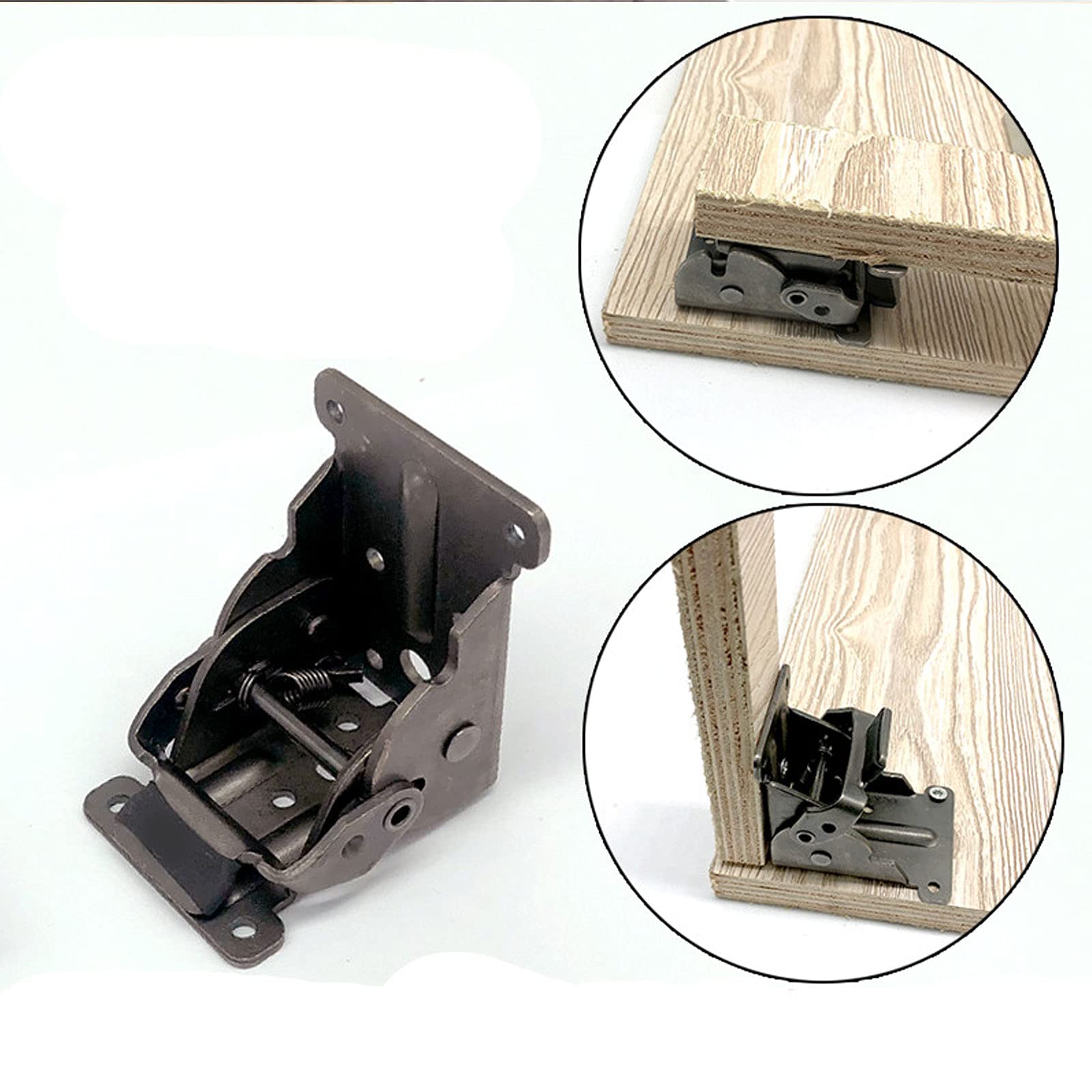 Self-locking Foldable Brackets Heavy Duty 100lb Capacity 8 Pack  Self-Locking Folding Hinges - Heavy Duty Steel Table Leg Brackets With  Mounting Screws, Black Foam Swabs, image size:1600x1600