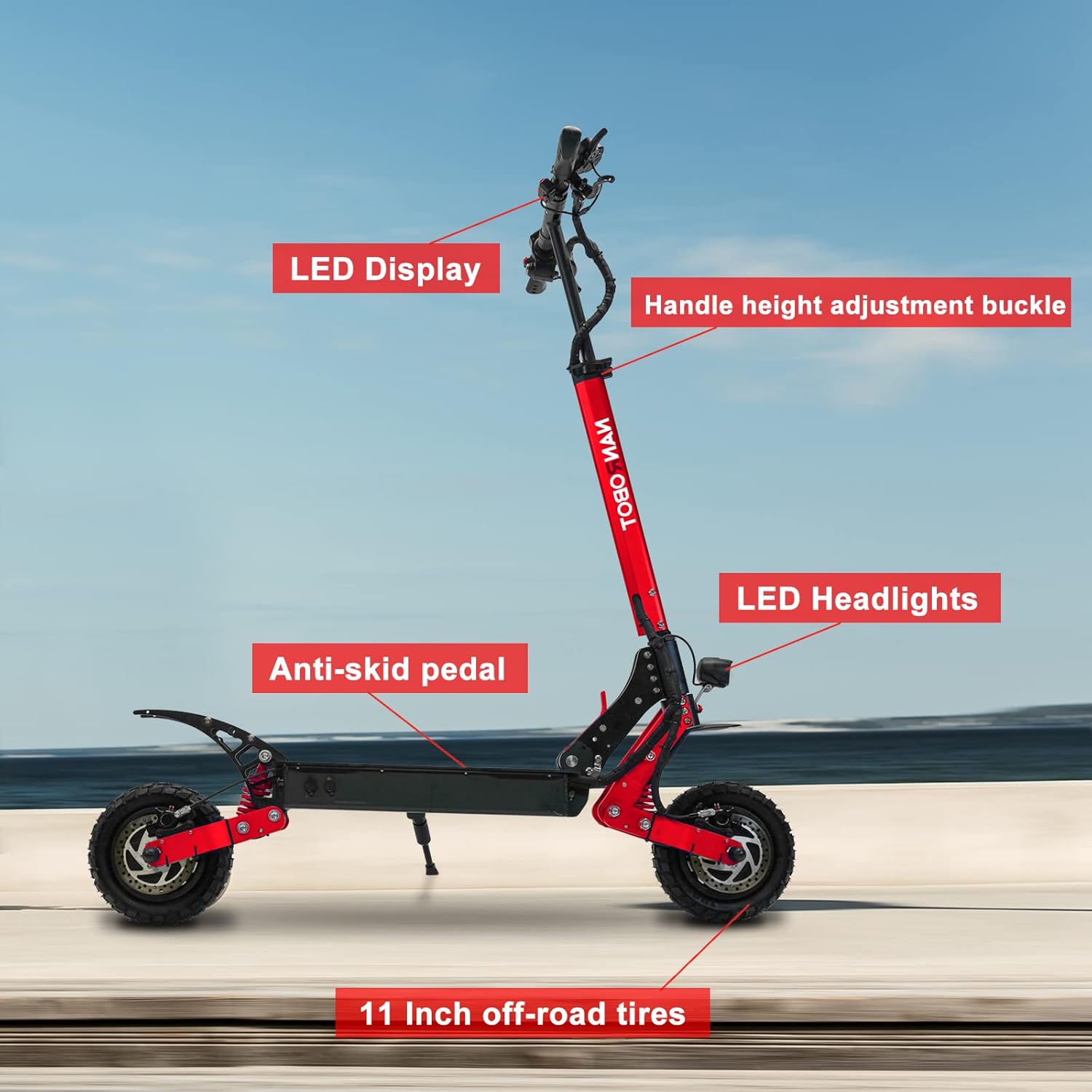 Labeled components of NANROBOT D4+3.0 Electric Scooter
