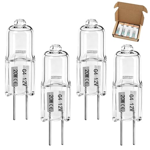 4PCS 20W 12V G4 2-Pin Base Oven Halogen Light Bulbs Compatible with Dacor Samsung Range Electric and Wall Oven Replace#: DE81-05798A 106660 1389180
