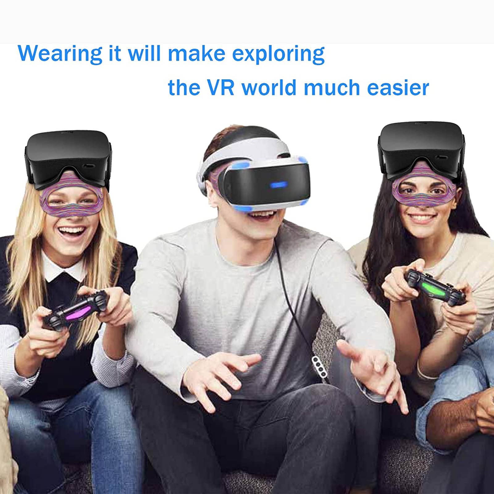 Lot de 2 masques de réalité virtuelle PSVR2 - Sangle réglable lavable pour PSVR2/PICO4