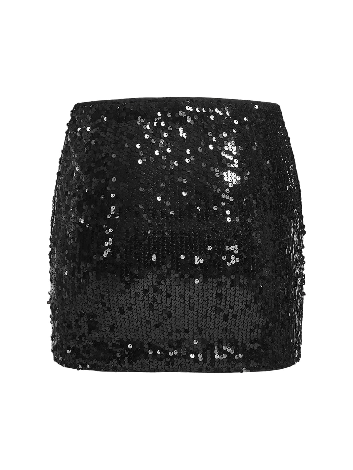 GORGLITTER Gonna con paillettes da donna, corta, glitterata, sexy, minigonna con elastico, per feste
