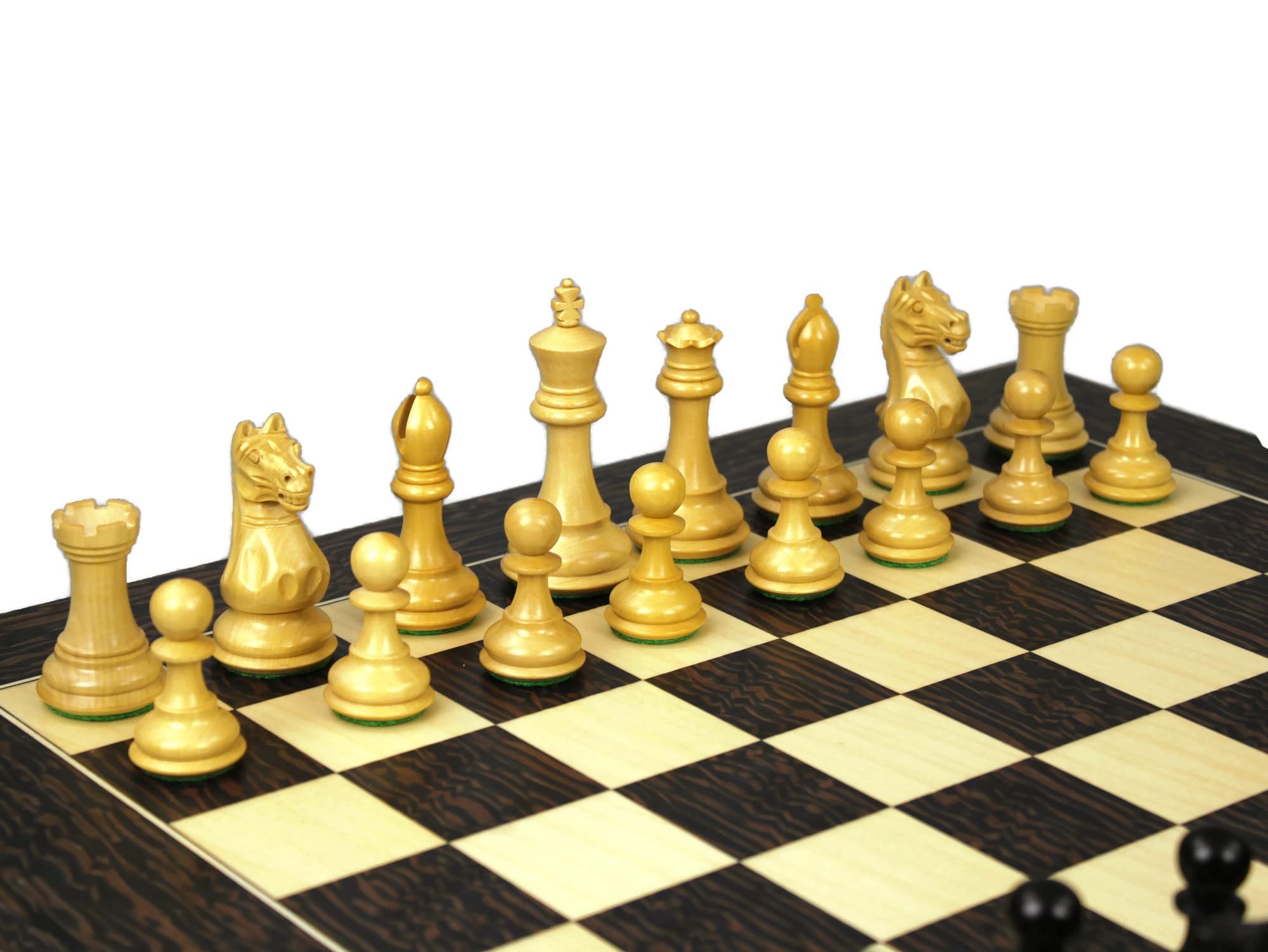 Set di scacchi in legno Tiger Ebony Board 20 pollici ponderato Ebanizzato Staunton Feroce Cavaliere Pezzi 3.75 pollici