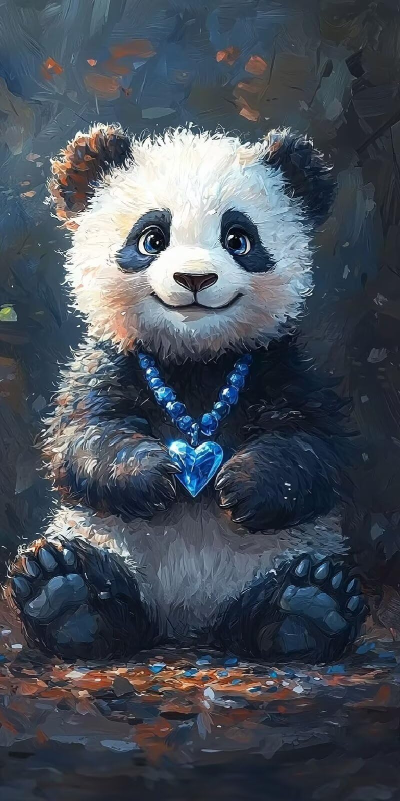 Diamond Painting Panda Adulte Kit, Peinture Diamant Mignon Complet Kit, 5D Bricolage Broderie Diamant Painting Enfant, Strass Point de Croix Cristal Painting pour Maison Murale Décoration 50x100cm Y-4
