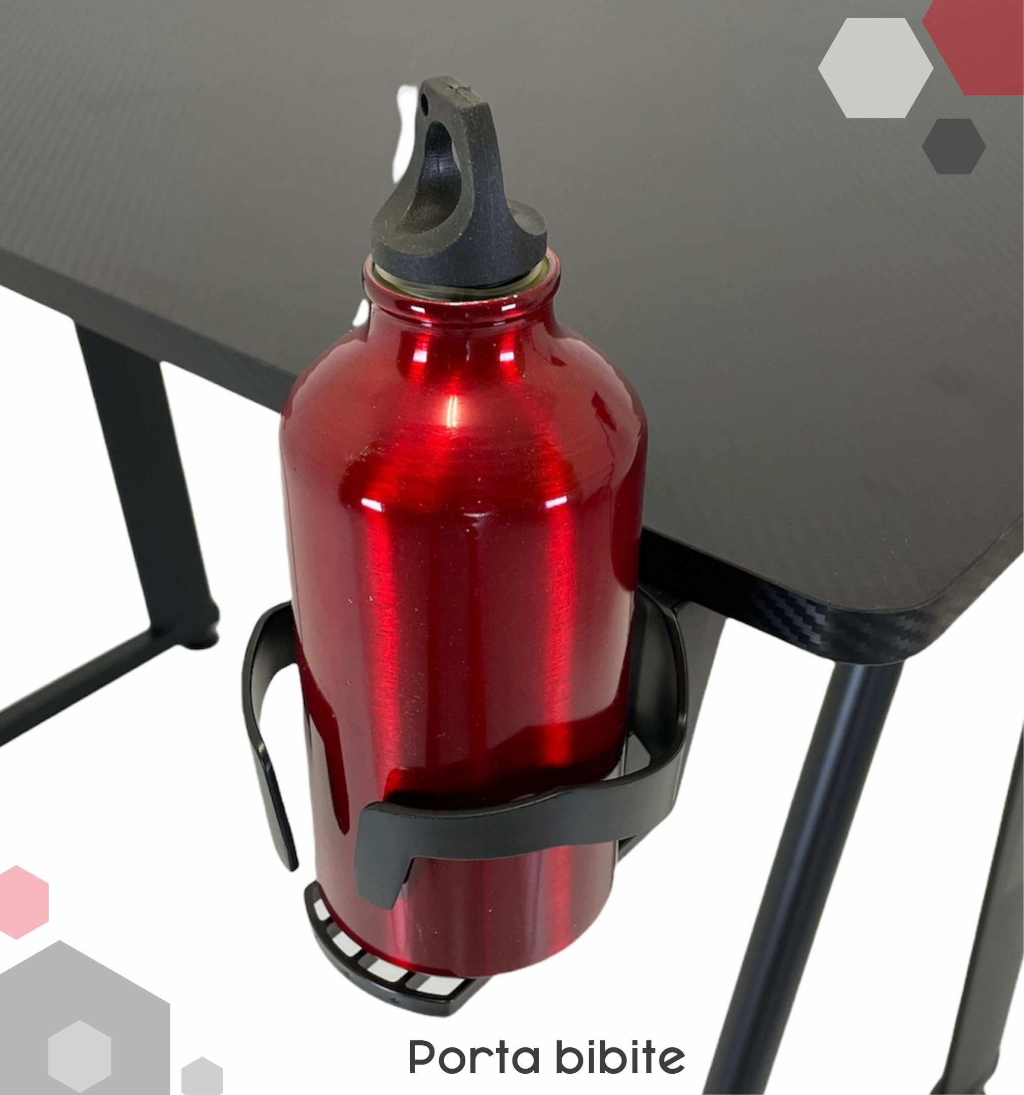 ZStyle Tavolo scrivania da Gaming Desk Postazione Computer Carbonio porta Cuffie Portabicchiere Laptop da Gioco Gestione Cavi Ergonomica Gamer (M)