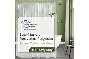 BOWERY HOME Recycled Polyester Shower Curtain Liner: Waterproof and Sustainable