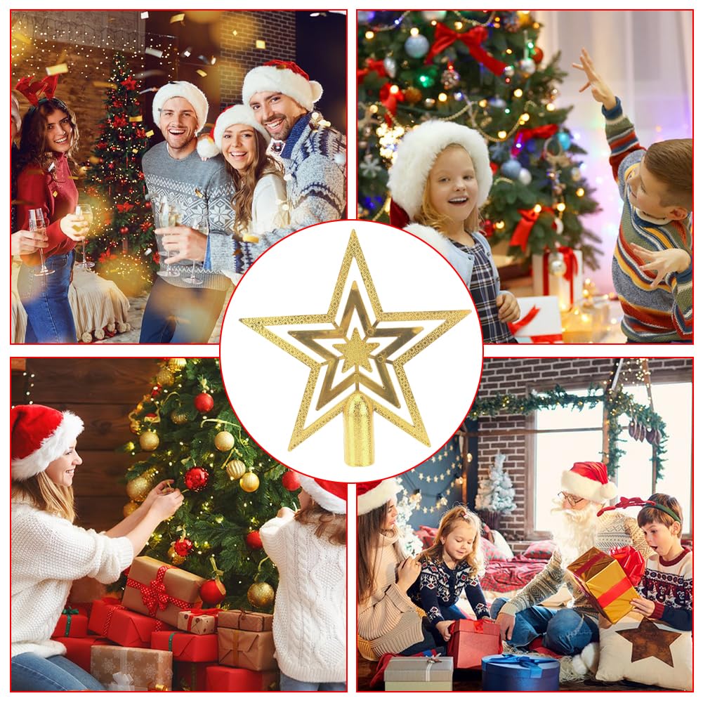 Árbol Navidad Topper, Estrella Punta Arbol Navidad, Christmas Tree Topper, Topper de árbol de Estrella para Decoración,20CM