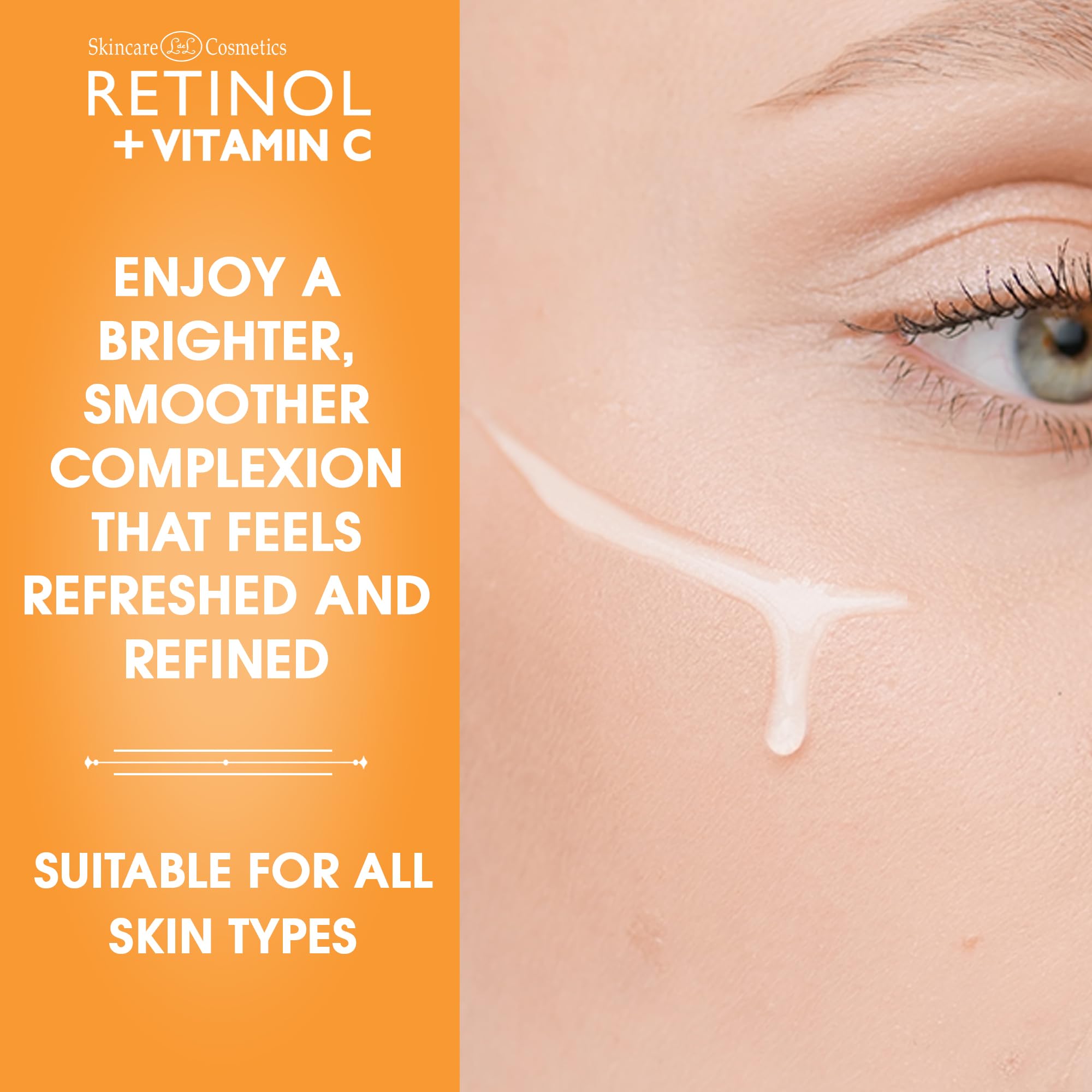 LIVAURA Retinol + Vitamin C Gesichtsserum – Anti-Aging Serum gleicht Hautton aus, mindert Linien & Falten, Sonnenschäden & dunkle Flecken, stellt Ausstrahlung her, schließt Feuchtigkeit ein – 1 fl oz