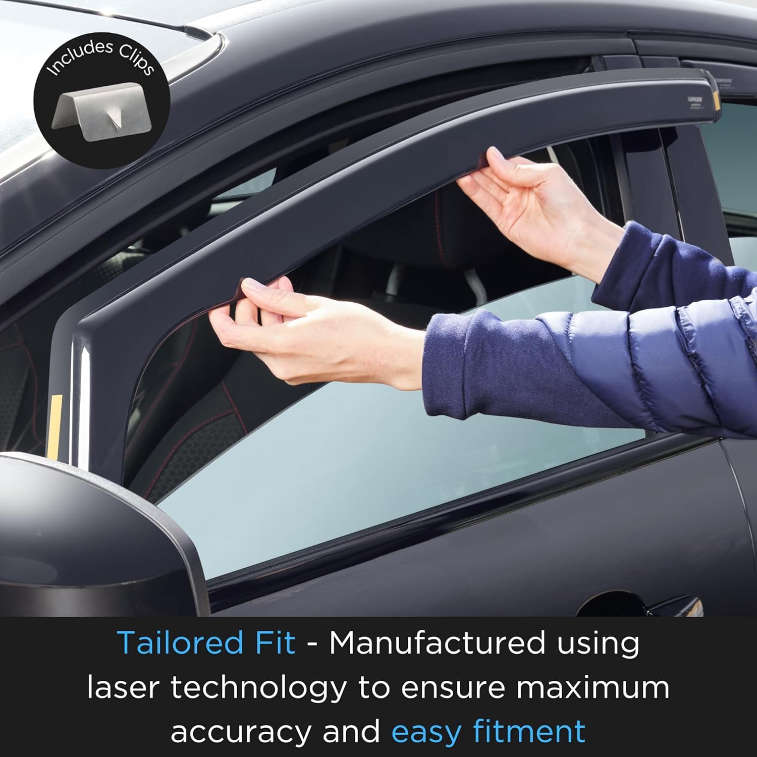 Deflectores de Viento para Porsche Cayenne 2006-2010, Ventana Cortavientos Viseras Cortavientos para Ventanas de Coche