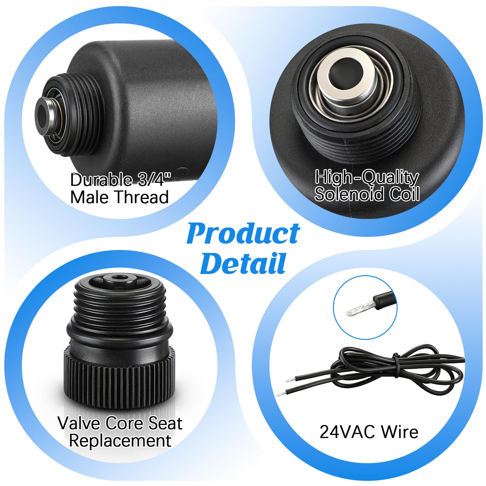 Valvola di irrigazione a solenoide compatibile con Irritrol, 24 VAC, confezione da 2 | Elettrovalvola a 2 vie con sede dello stantuffo e 1,9 cm. MPT, compatibile con valvole Irritrol 2400, 2500, 2600 e 700